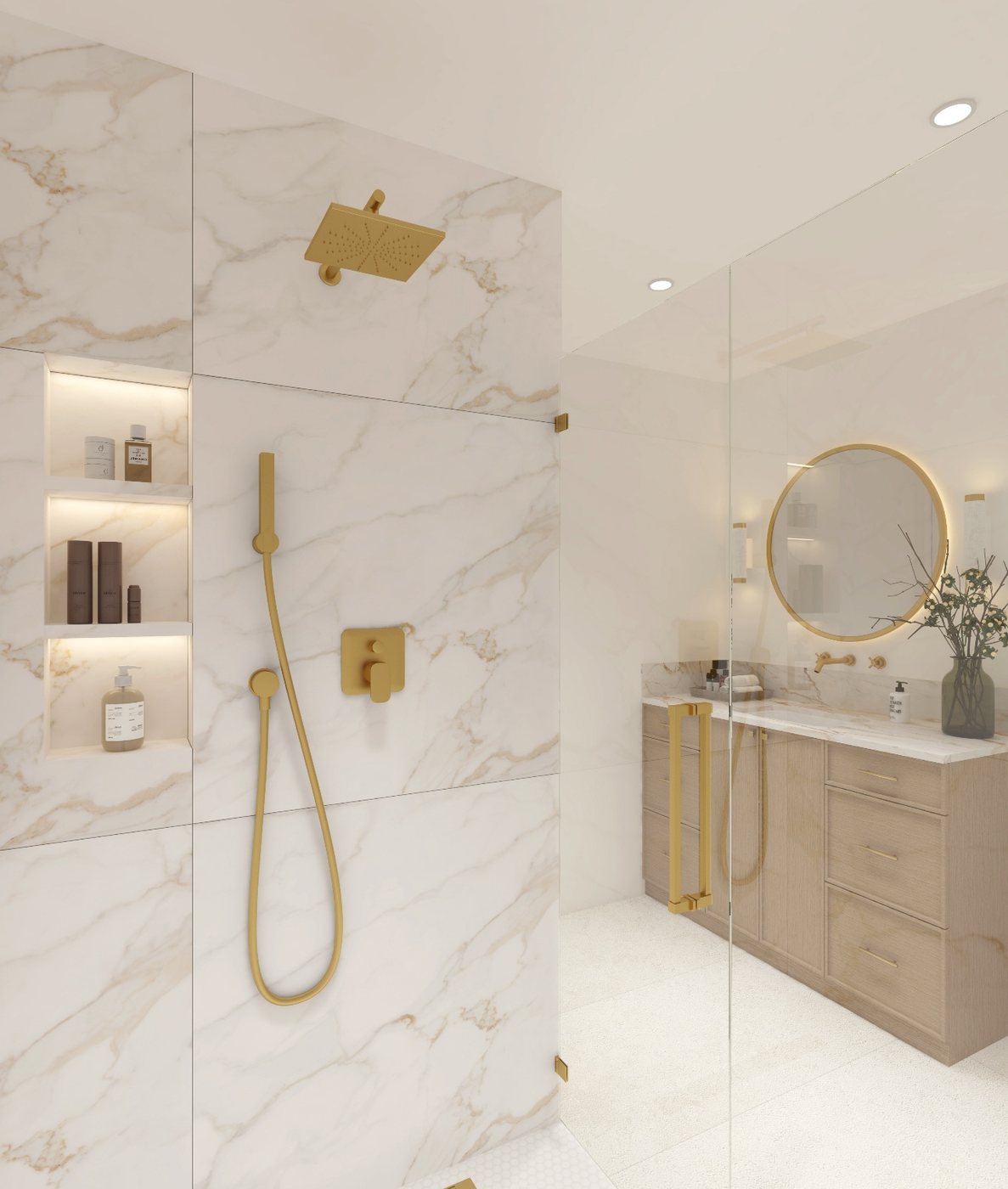 Finished luxury shower