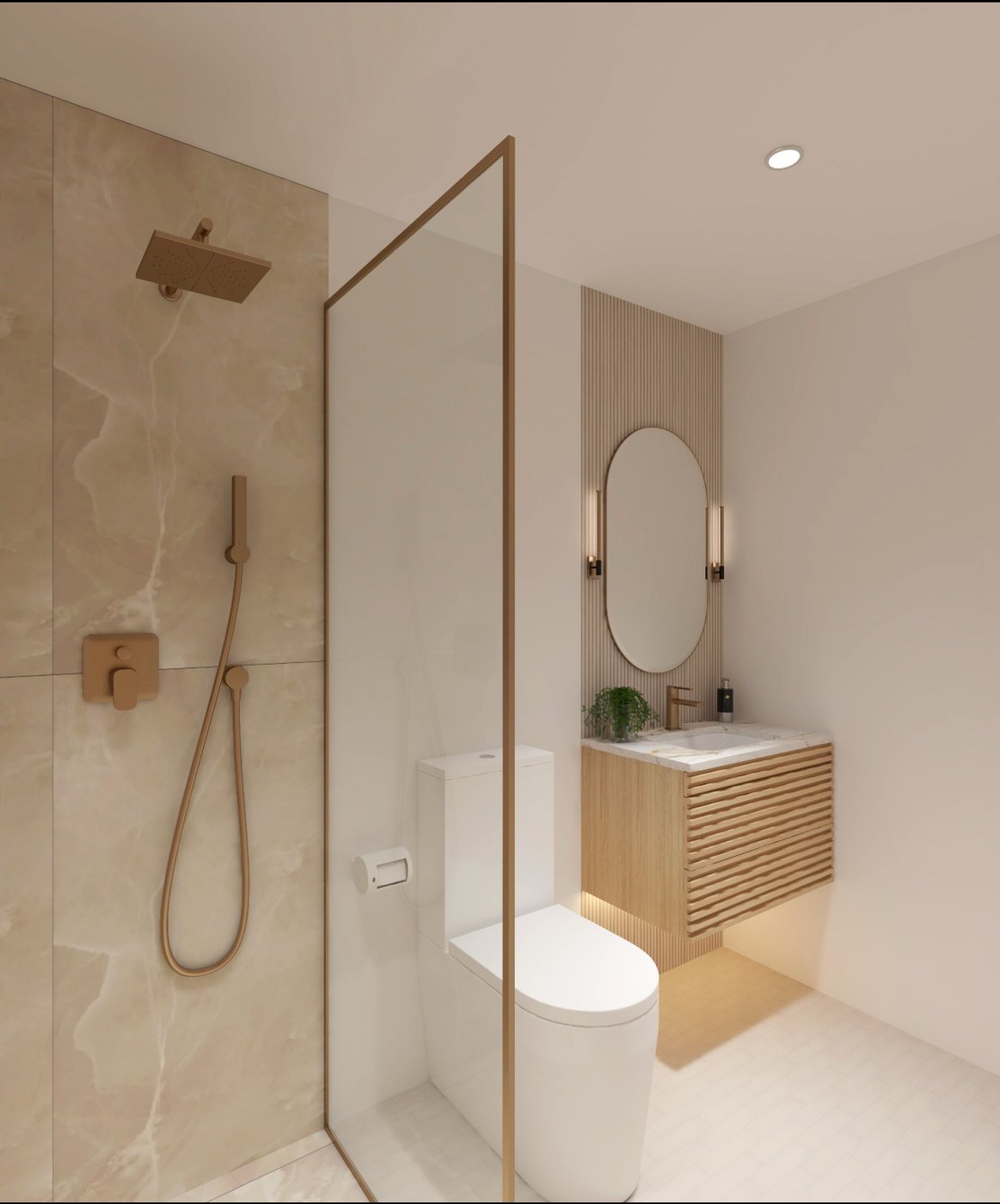 Textured tile shower